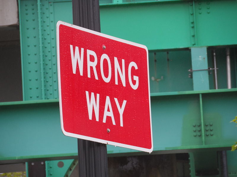 Wrong Way sign